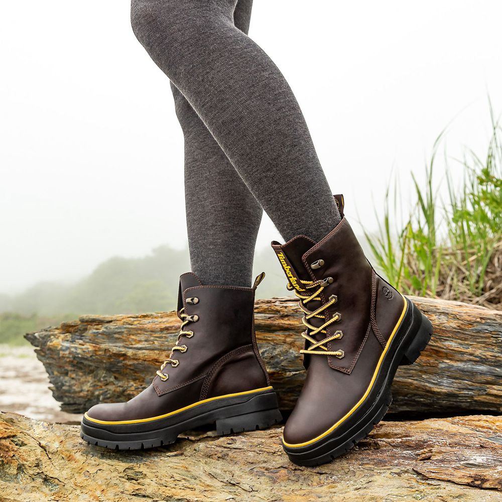 Timberland Womens Lace-Up Boots Malynn EK+ Waterproof - Dark Brown - India VQ9124678